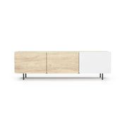 Mobile TV 3 ante Herdasa effetto rovere e bianco gambe grafite 54x180x44
