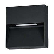Applique Quadrata Esterno Maruggio Alluminio Nero E Policarbonato Trasp Led