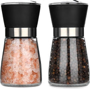 Set di macinatore di pepe e sale in ceramica - ideale per cucina, casa, barbecue, feste - macinatore di spezie con 2 molini di sale