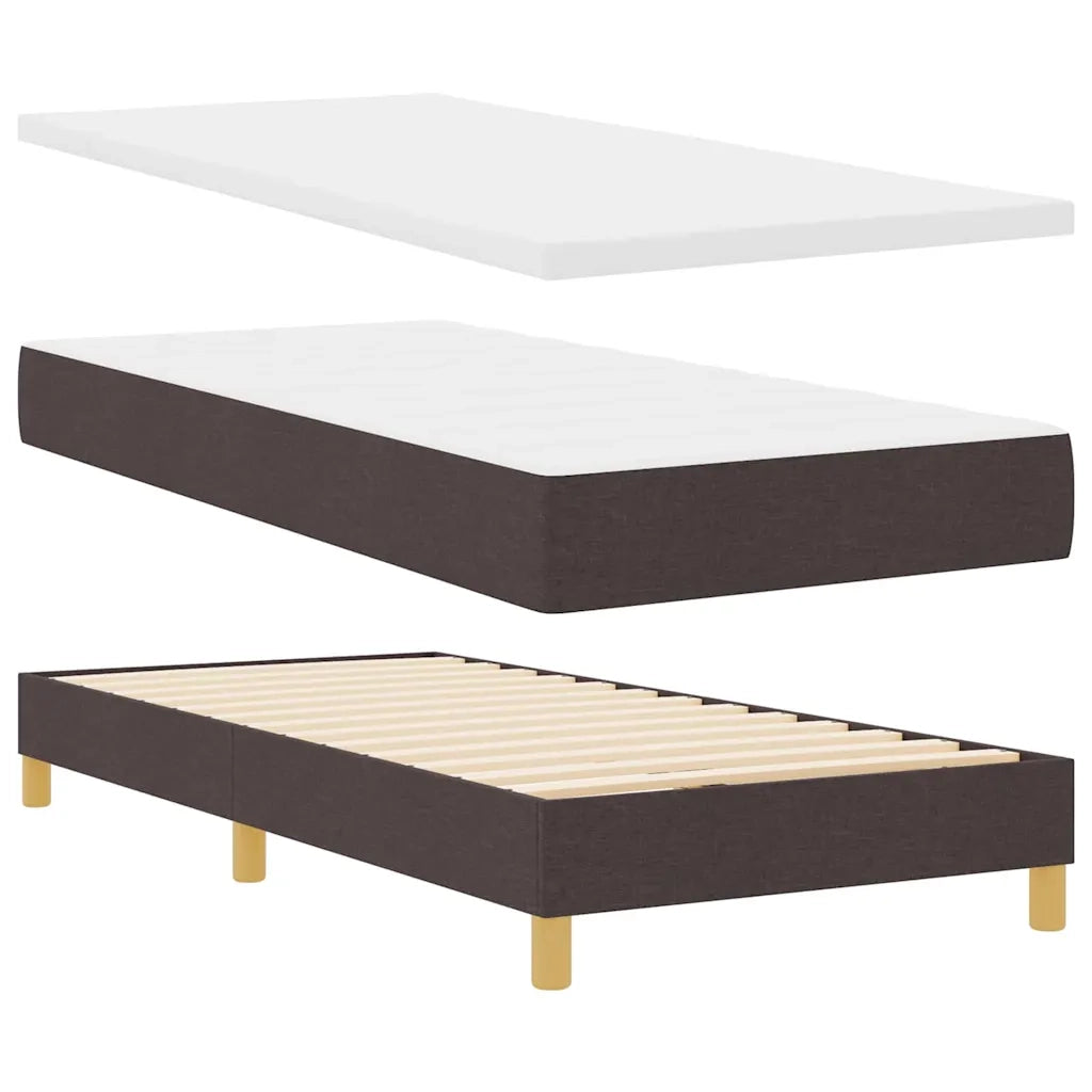 Letto a Sorgente LED Marrone Scuro 90 x 200 cm Tessuto 3342411
