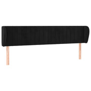 Testiera | Testata ad Orecchio Nera 203x23x78/88 cm in Velluto