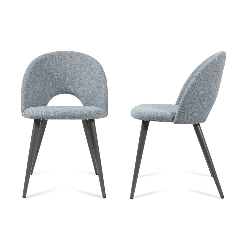 Set Karijoki di 2 Sedie Imbottite da Sala Pranzo Rivestimento in Tessuto - Grigio Scuro [en.casa]