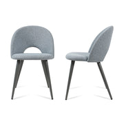 Set Karijoki di 2 Sedie Imbottite da Sala Pranzo Rivestimento in Tessuto - Grigio Scuro [en.casa]