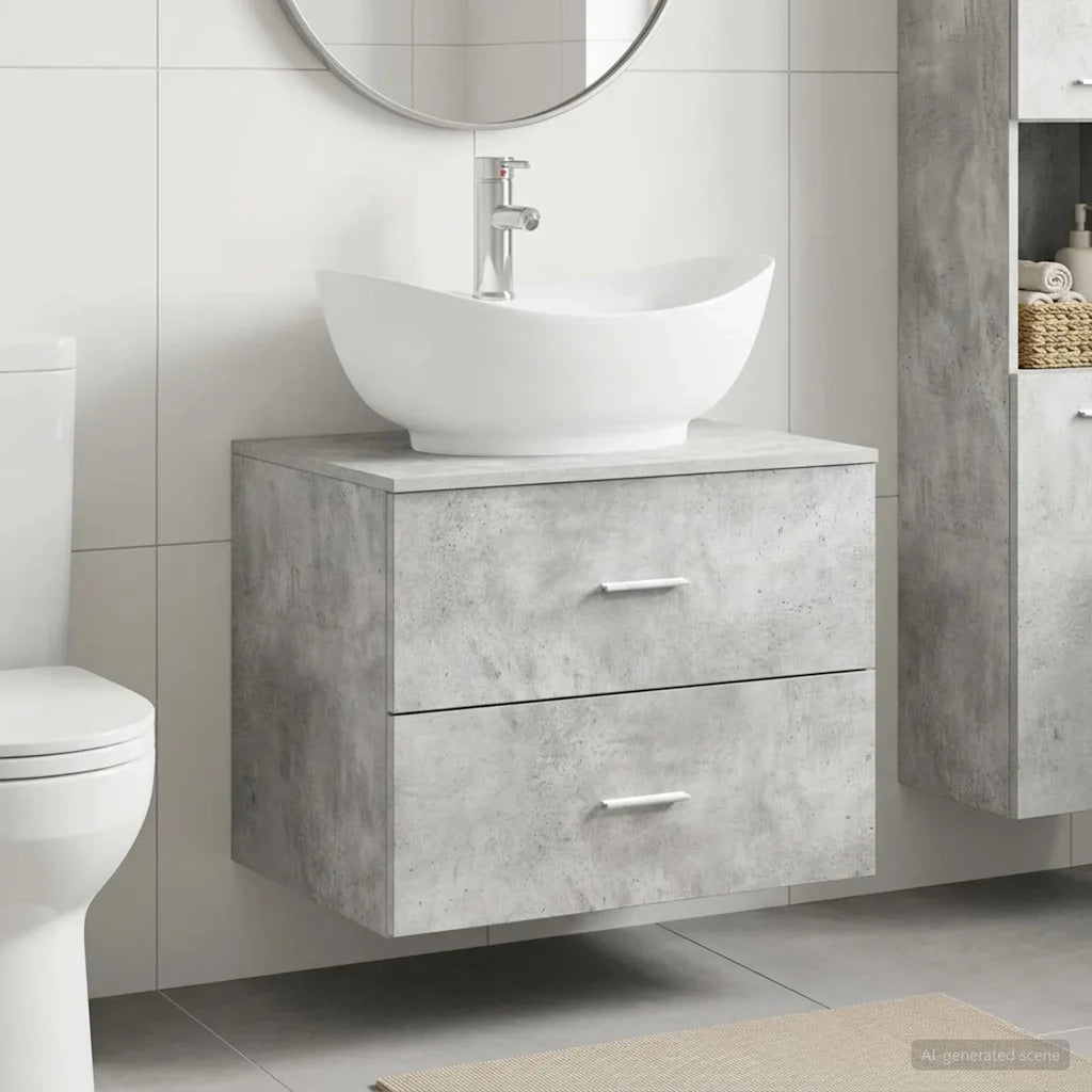 Set di mobili per il bagno Grigio Cemento Legno ingegnerizzato 3404401