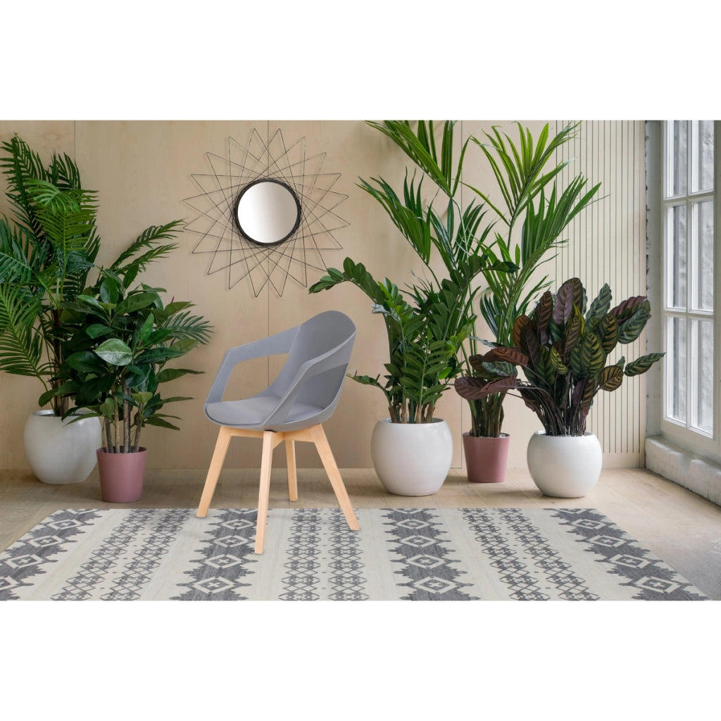 Set di 2 sedie di design Chandra in polipropilene e faggio grigio