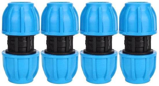 Connettore per tubi idraulici 25mm - 4 pezzi - riduce perdita di pressione - connettore in PE plastica - accessori per tubi idraulici rettilinei