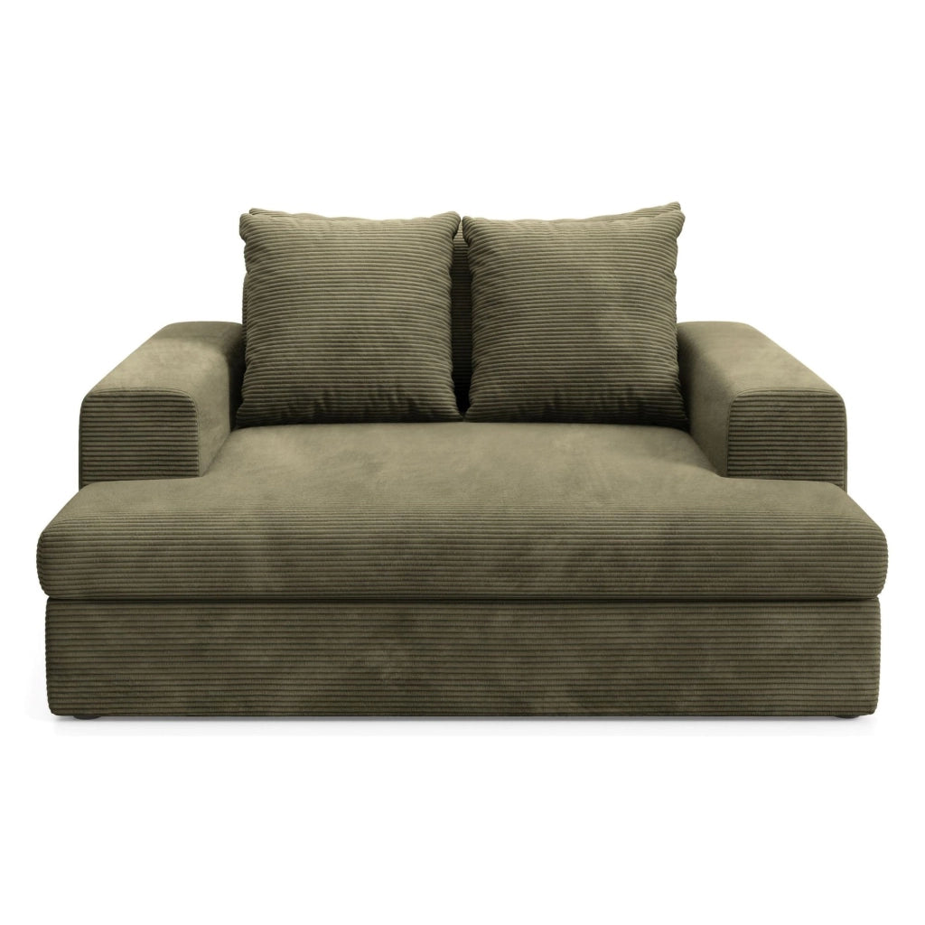 Comazzo, Divano Fisso 2 Posti Cuscini Sfoderabili, 162x167x86h cm Verde Oliva