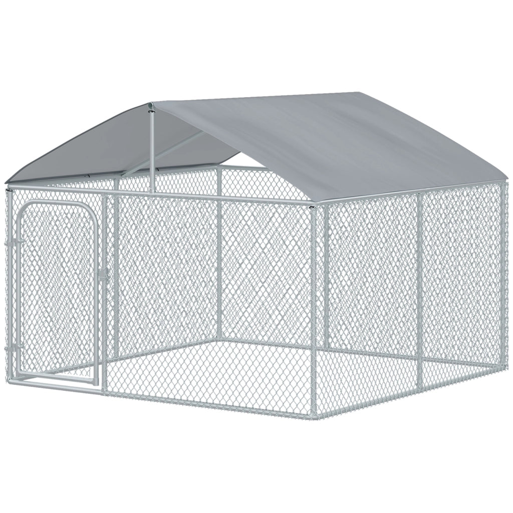Recinto per Cani da Esterno con Tetto ¨C Xylo ¨C Acciaio Galvanizzato 230x230x175cm 5m2