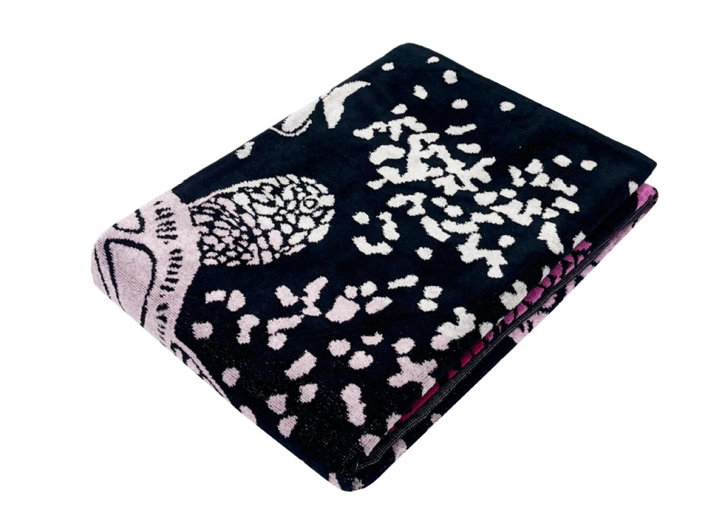 Telo Mare Jacquard Spugna Asciugamano Spiaggia Disegno Guizzo - Telo Mare - Fucsia