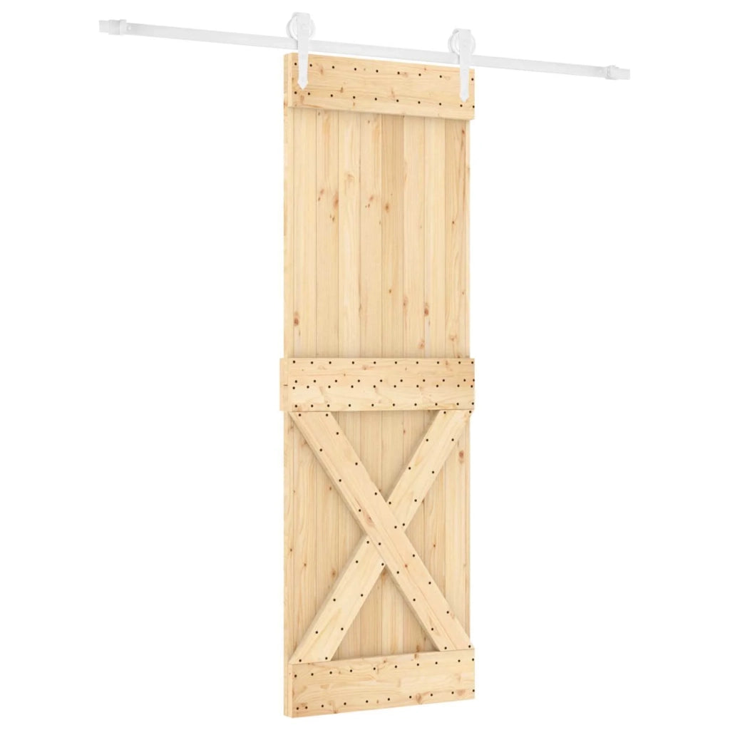 Porta scorrevole Naturale e Bianco 80 x 210 cm
