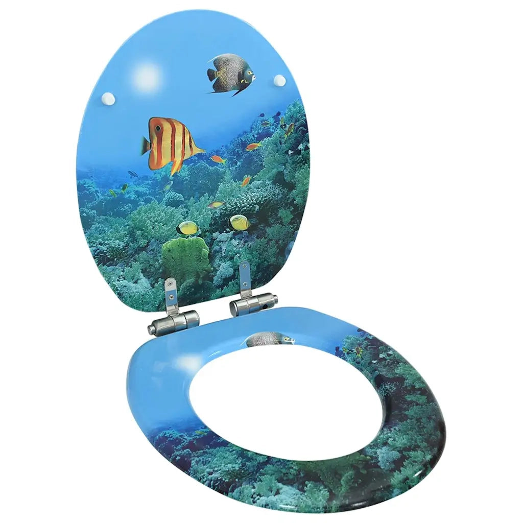 Tavoletta WC Coperchio Chiusura Morbida MDF Design Fondo Mare cod mxl 40409