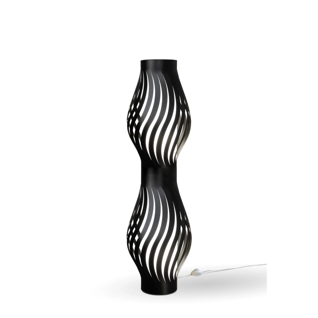 Piantana Moderna Helios Polilux ® Nero 2 Luci E27 H123Cm