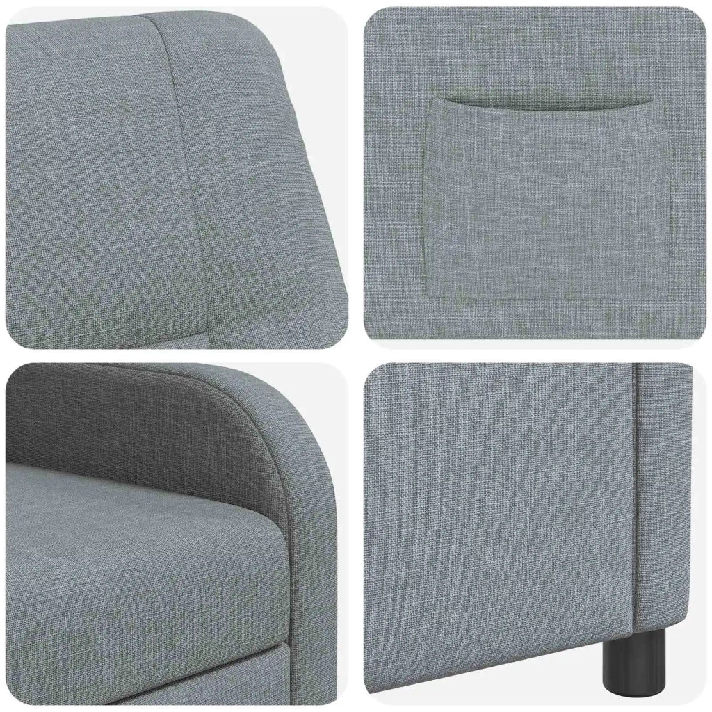 Divano Sedia-Poltrona reclinabile Grigio Chiaro Tessuto 805667