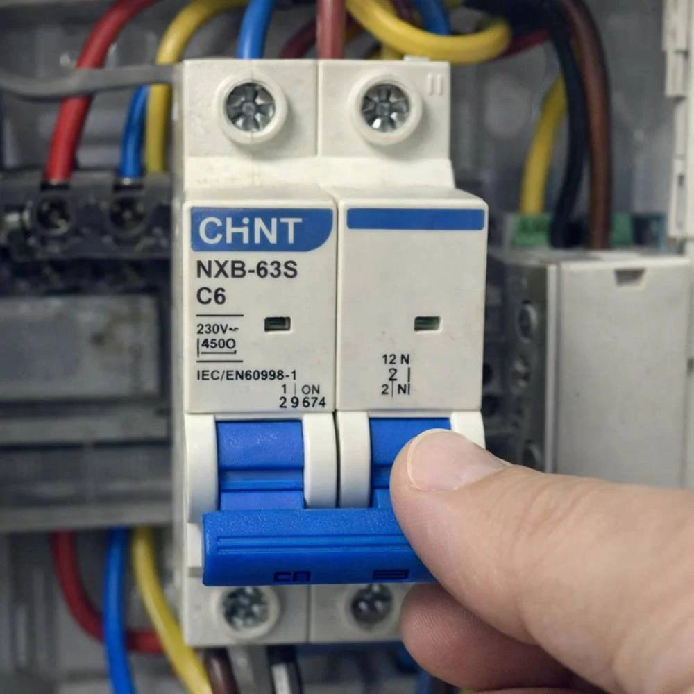 Chint 296747 interruttore magnetotermico serie nxb-63s c6 1p+n 4,5ka