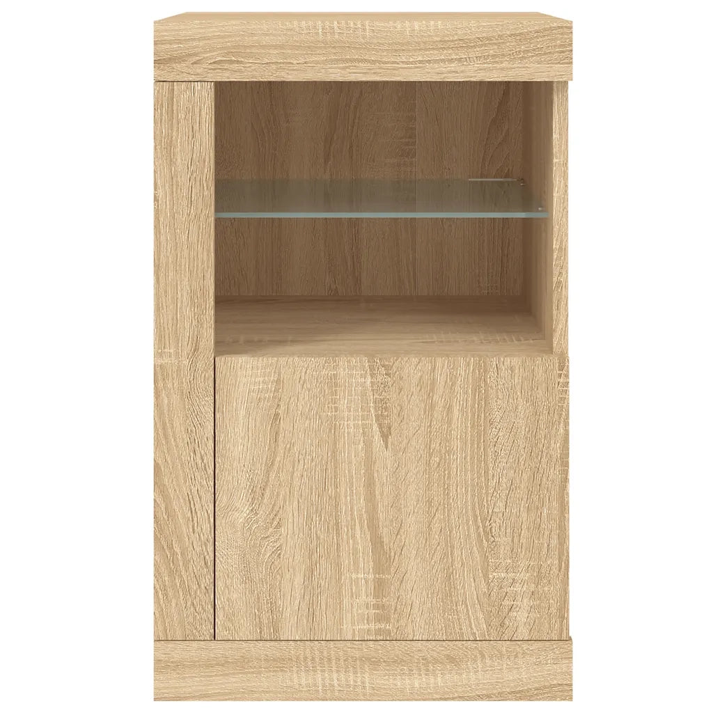 Armadietto con Luci LED Rovere Sonoma in Legno Multistrato 836634