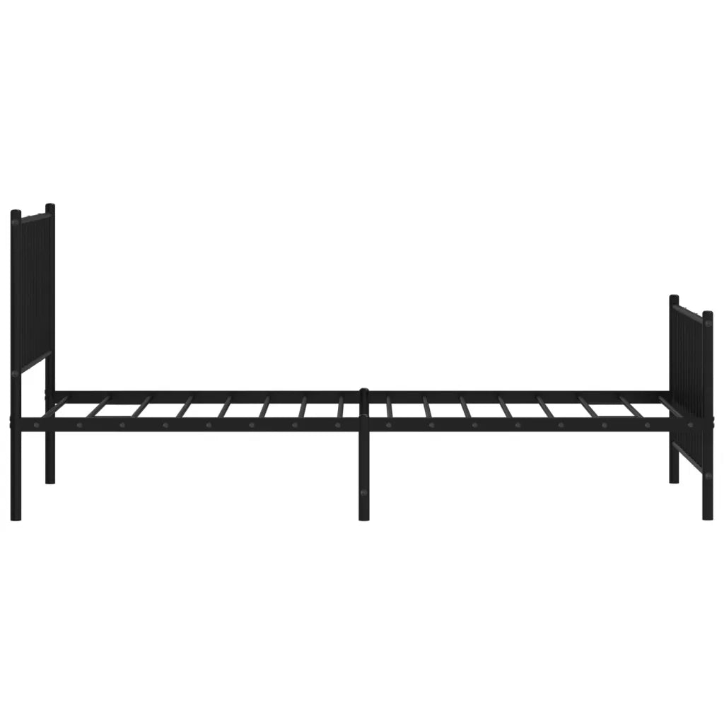 Giroletto con Testiera e Pediera Metallo Nero 90x200 cm 350875