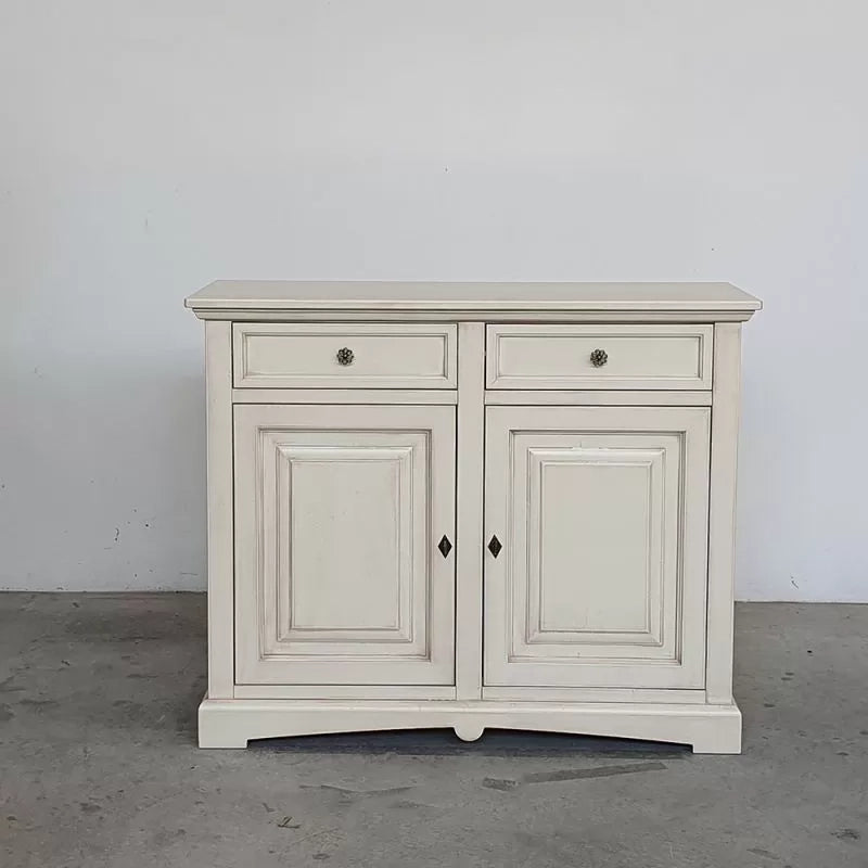 Credenza shabby 2 ante legno avorio anticato 117x46x96 - Mobili 2G