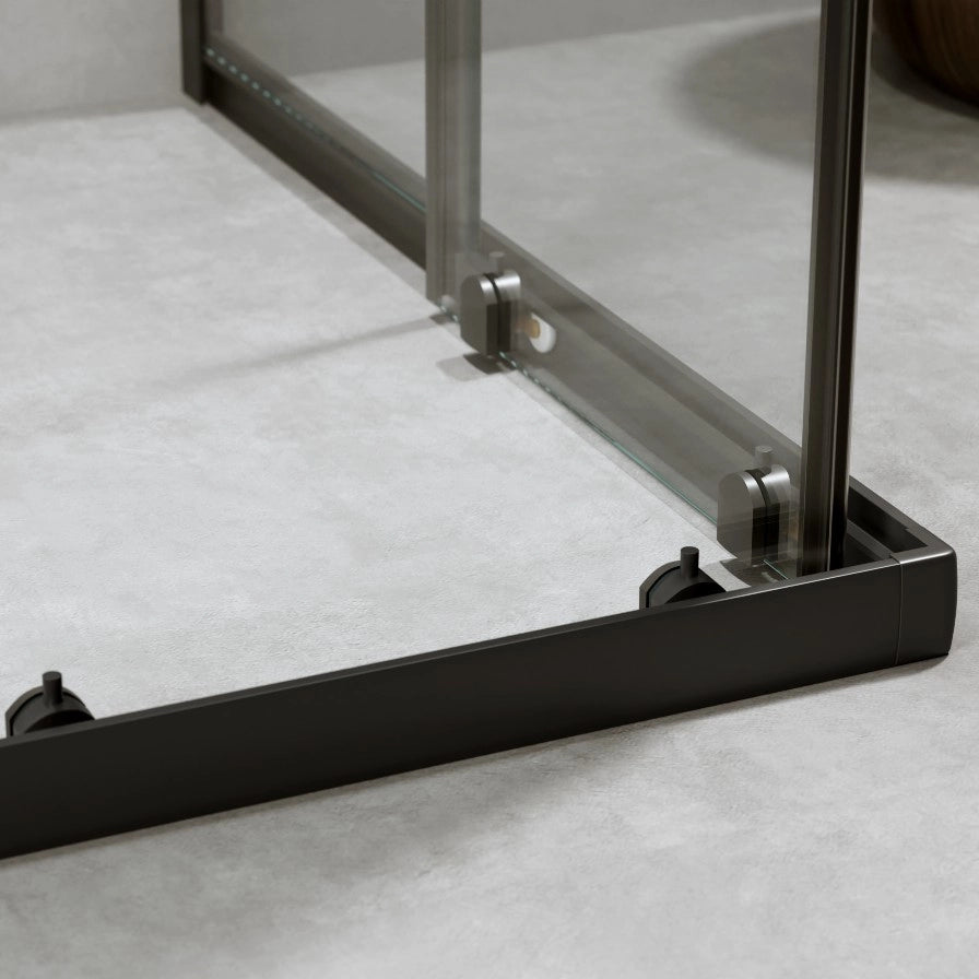 Box doccia 70x70 cm h190 Scorrevole Profili Nero Opaco Vetro Trasparente| Neat
