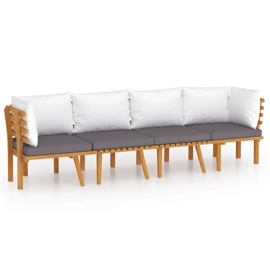 Set Divani da Giardino 4 pz con Cuscini in Massello di Acacia 3087008