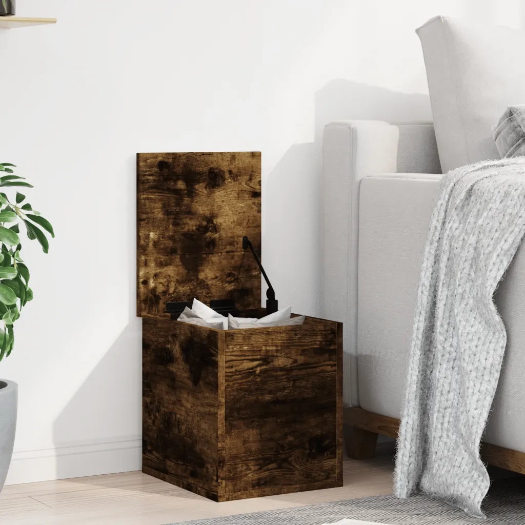 vidaXL Contenitore Portaoggetti Rovere Fumo 30x35x35 cm in Truciolato