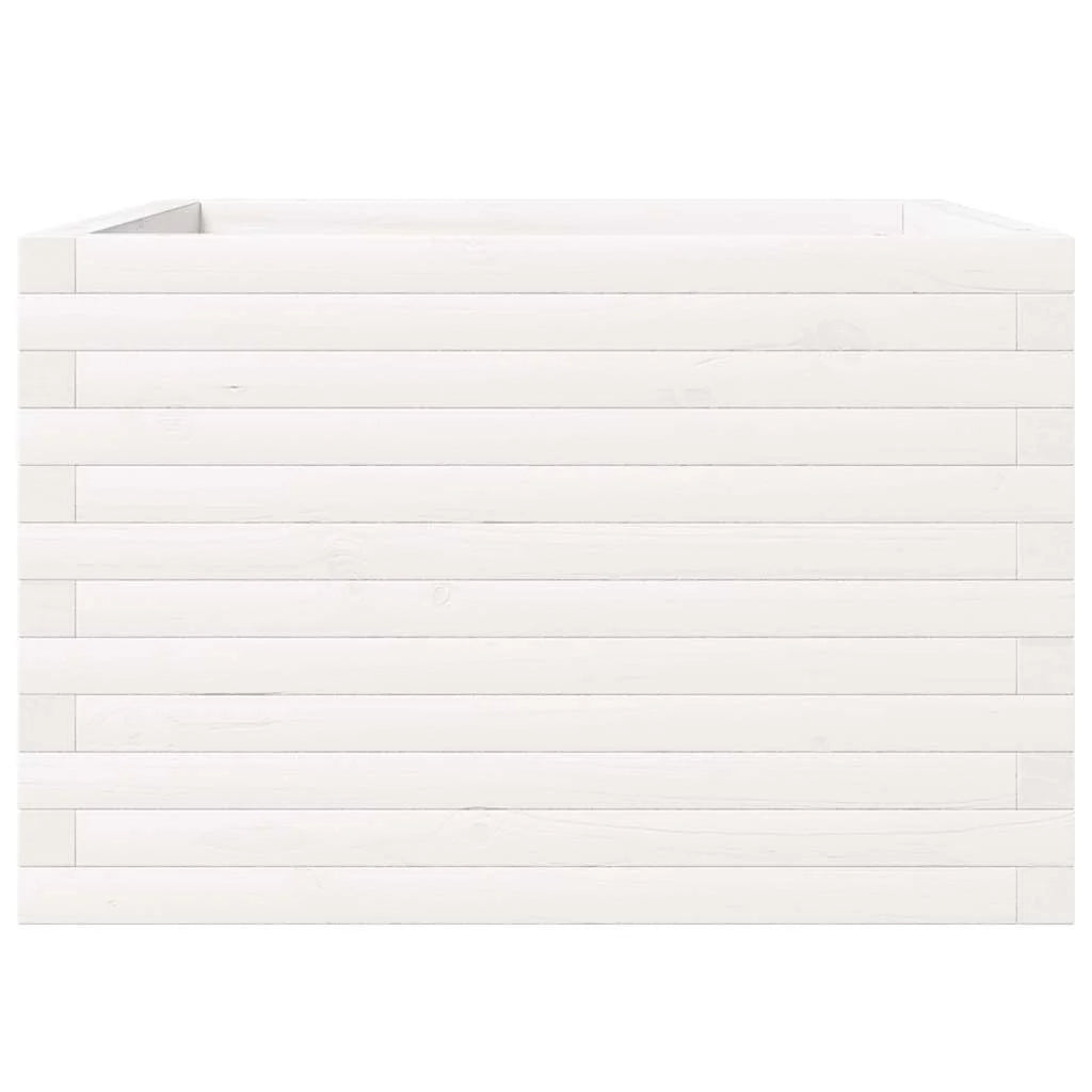 Fioriera rialzata per piante e fiori terrazza giardino 70 x 70 x 46 cm legno di pino massiccio bianco 02_0037819