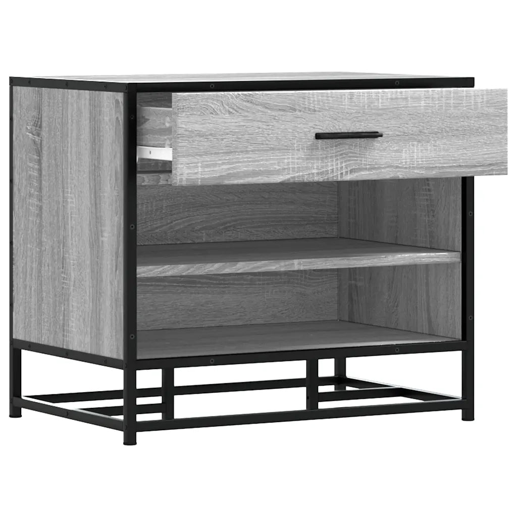 vidaXL Panca Portaoggetti Grigio Sonoma Legno Multistrato e Metallo