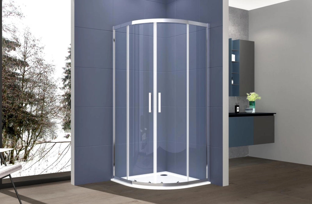Box doccia 90x90 cm semicircolare angolare H195 cm ELIA Cromato