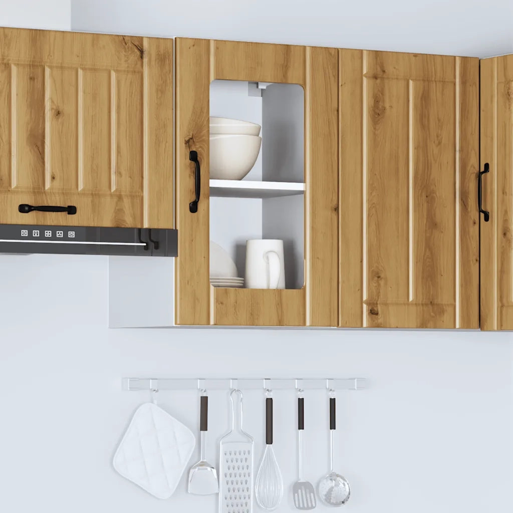 Pensile da Cucina con Porta in Vetro Lucca Rovere Artigianale