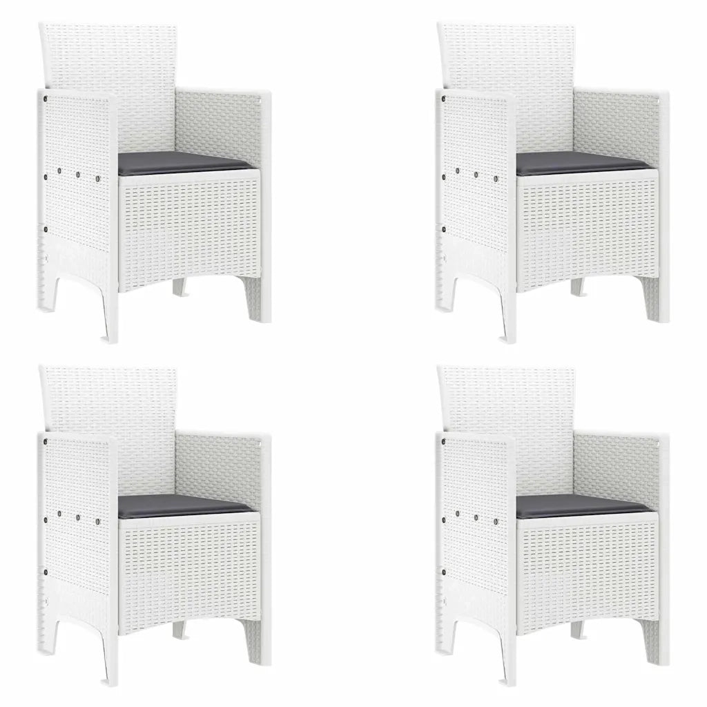 Set da Pranzo per Giardino 5 pcs Bianco Rattan Polt 3378705