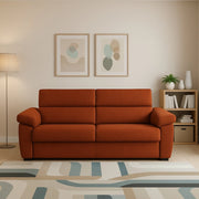 Gorreto, Divano Fisso 2 Posti Sfoderabile Made in Italy, 205x95x100h cm Arancione