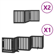 Cancelletto di sicurezza per animali domestici porta pieghevole 12 pannelli legno di pioppo nero 02_0023174