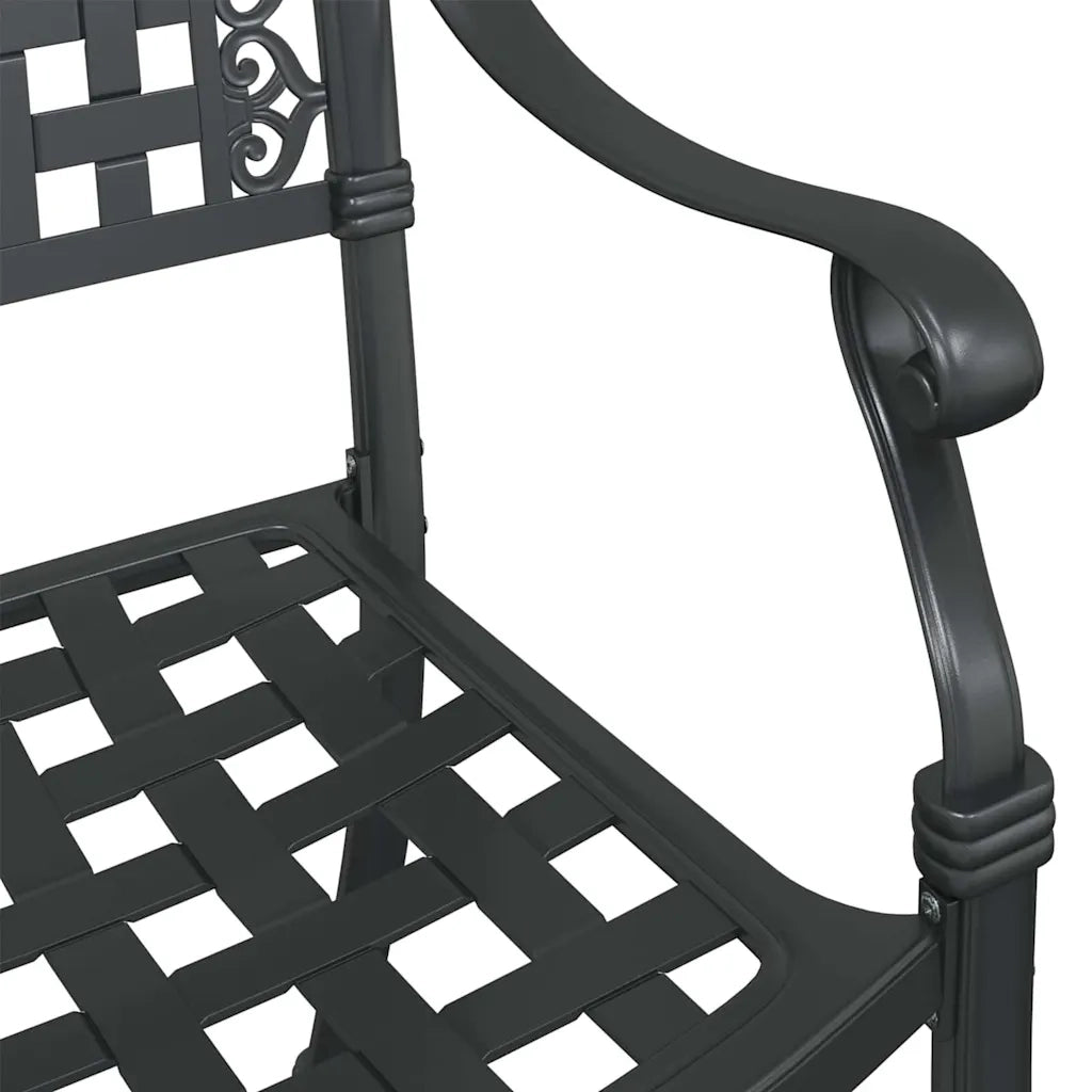Sedia da Giardino 2 pcs Nero 55 x 56,5 x 91cm Alluminio 42002371