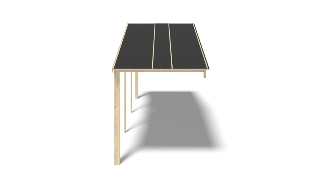 Tettoia di terazzo in legno - 6x2m - colore naturale - DOM553 - ALTANKA