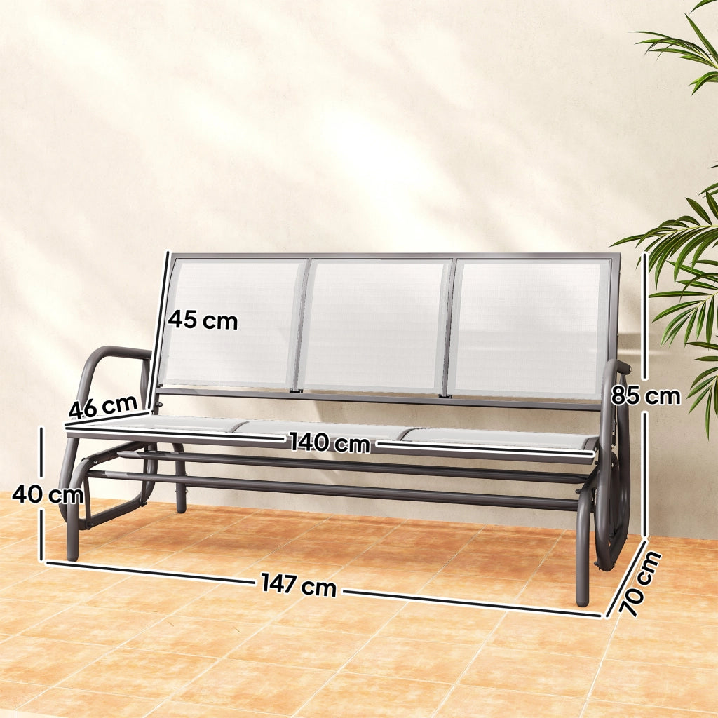 Panchina a Dondolo Giardino 3 Posti ¨C zephmum ¨C Beige 147x70x85