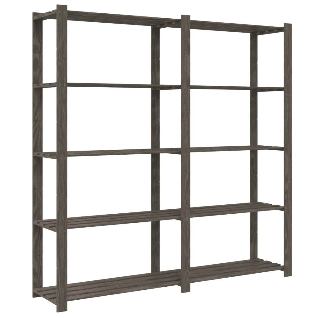 Scaffale a 5 Livelli Grigio 170x38x170 cm in Legno di Pino CFW9025410