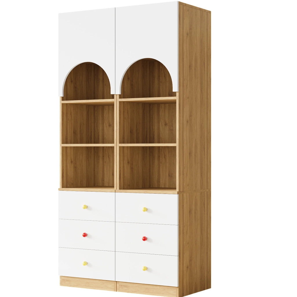 ARMADIO Alto 50x50x200 cm MDF Bianco e effetto legno
