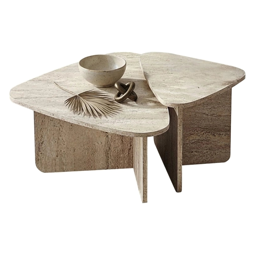 Saraceno, Tavolino da Salotto Modulabile, 90x60x35h cm Bianco Marmo