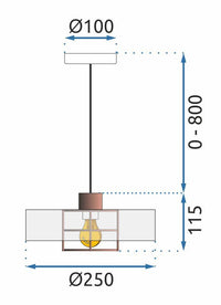 Lampada APP1246-1CP Black/rose Gold