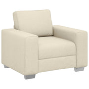 Poltrona | Sedia Relax Sofa Beige 100 cm Tessuto misto lino