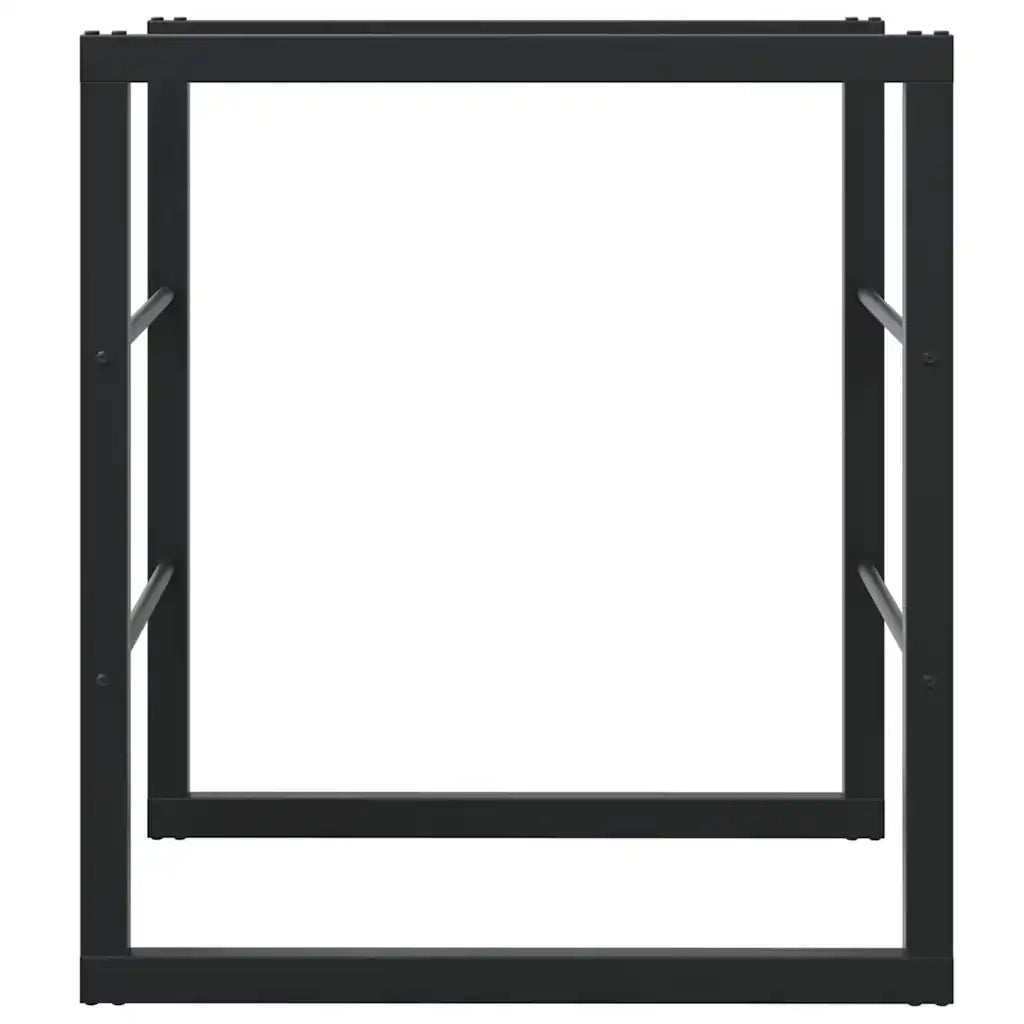 Rastrelliera per Legna da Ardere Nera 55x30x61 cm in Acciaio