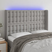 Testiera a LED Grigio Chiaro 147x16x118/128 cm in Tessuto 3124480