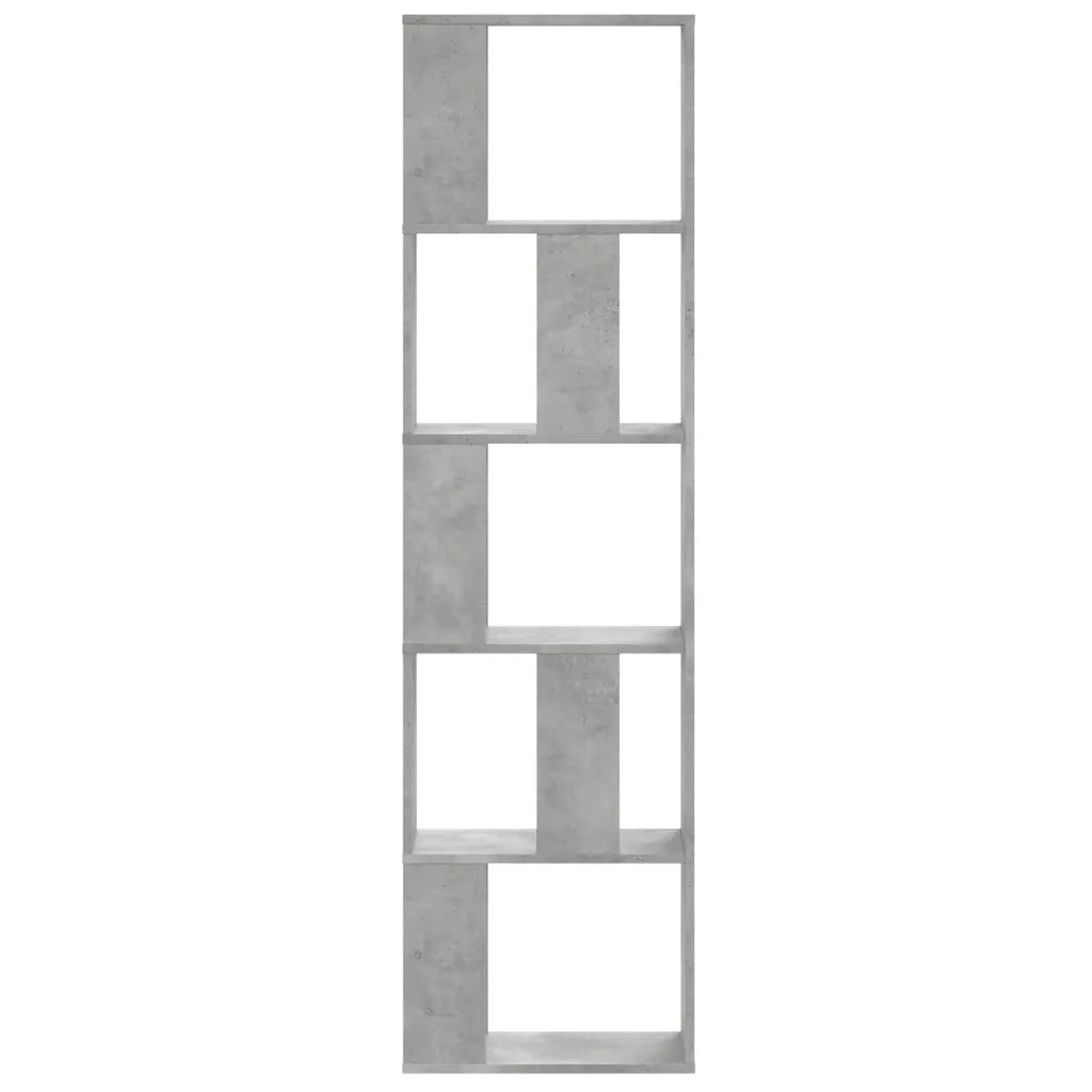 vidaXL Libreria 5 Ripiani Grigio Cemento 45x23,5x162,5cm Multistrato