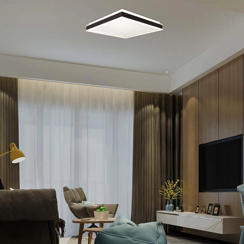 Plafoniera LED V-TAC 24W 4000K 2450lm 45cm nera quadrata