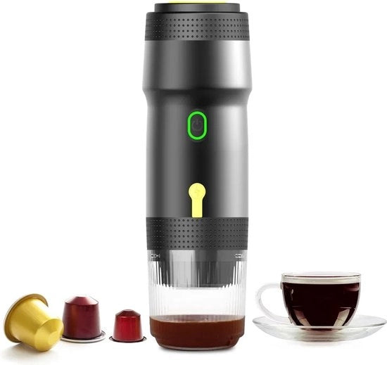 Caffettiera portatile - capsule - polvere - viaggi - 72w - ABS PA/GF - 120ml - nero