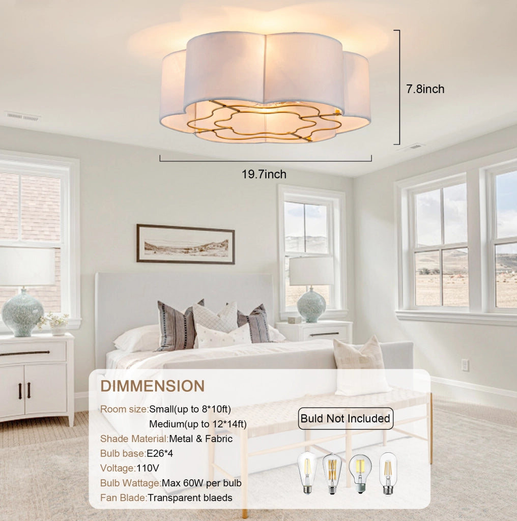 Ventilatore da soffitto ULEVR con luce, 6 velocit¨¤ reversibili, controllo app e telecomando, oro e bianco