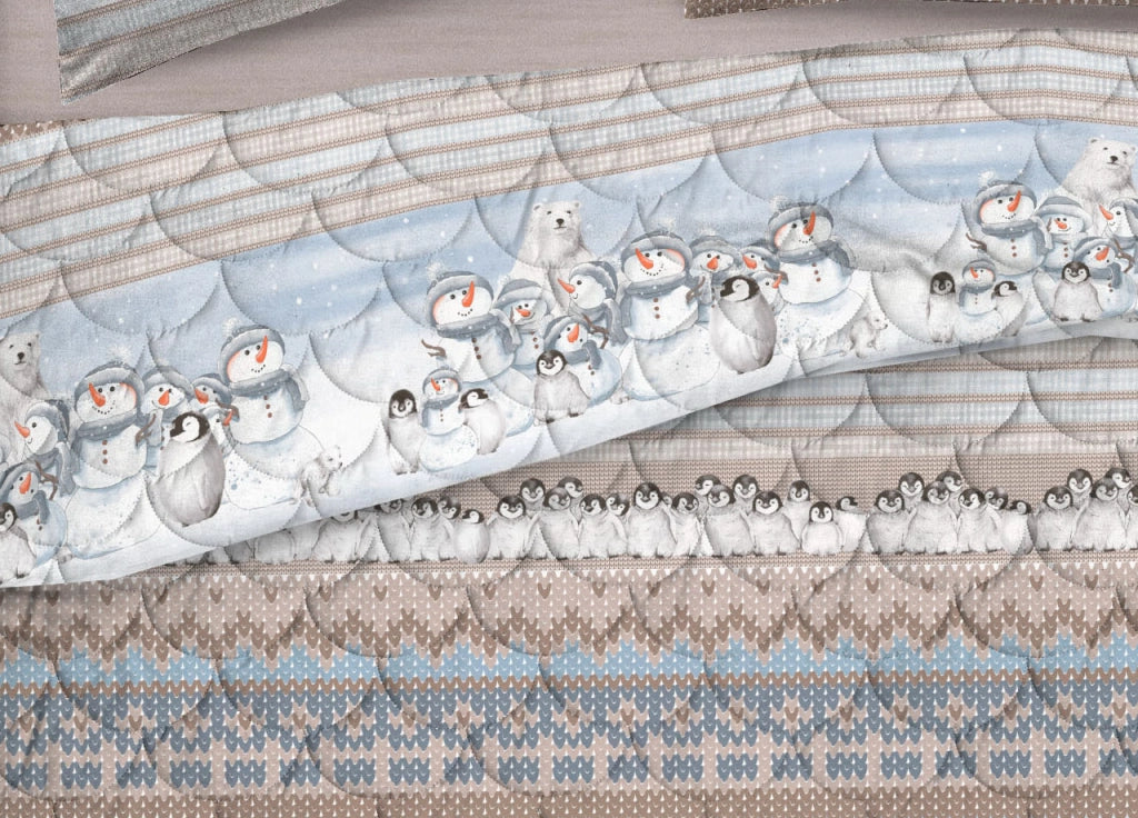 Trapunta Piumone Invernale Linea Pensieri Delicati Disegno Inverno Polare - Matrimoniale - Beige