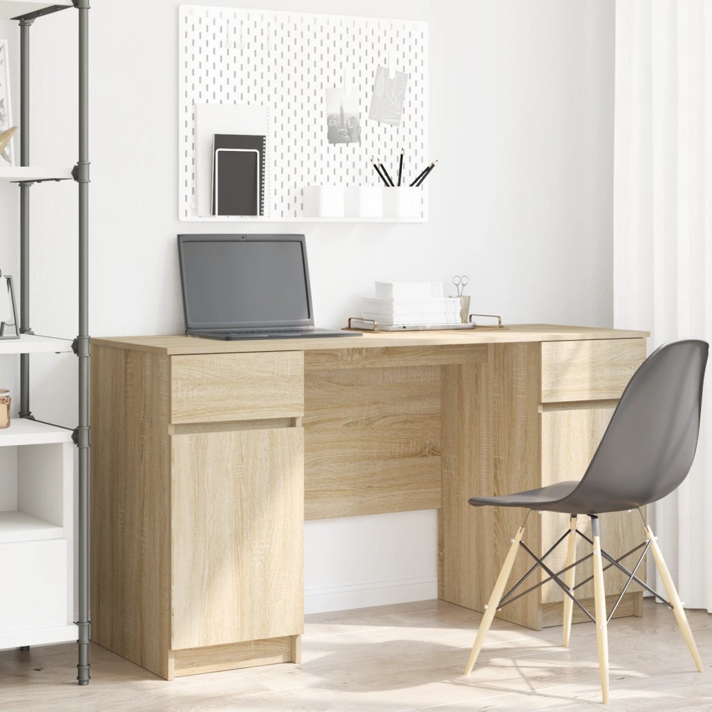 Scrivania  in Rovere Sonoma 140x49x76 cm in Legno Ingegnerizzato