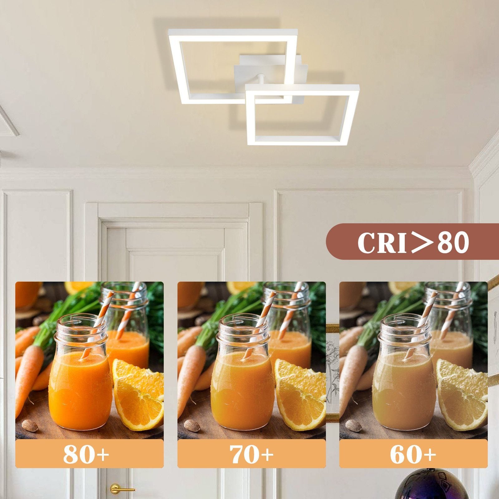 ZMH Lampada da soffitto a LED 24W bianco caldo per cucina e interni