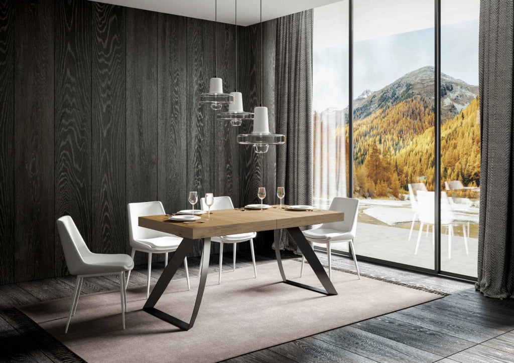 Tavolo Allungabile 200-460x90x77 cm Proxy Quercia Natura Telaio Antracite