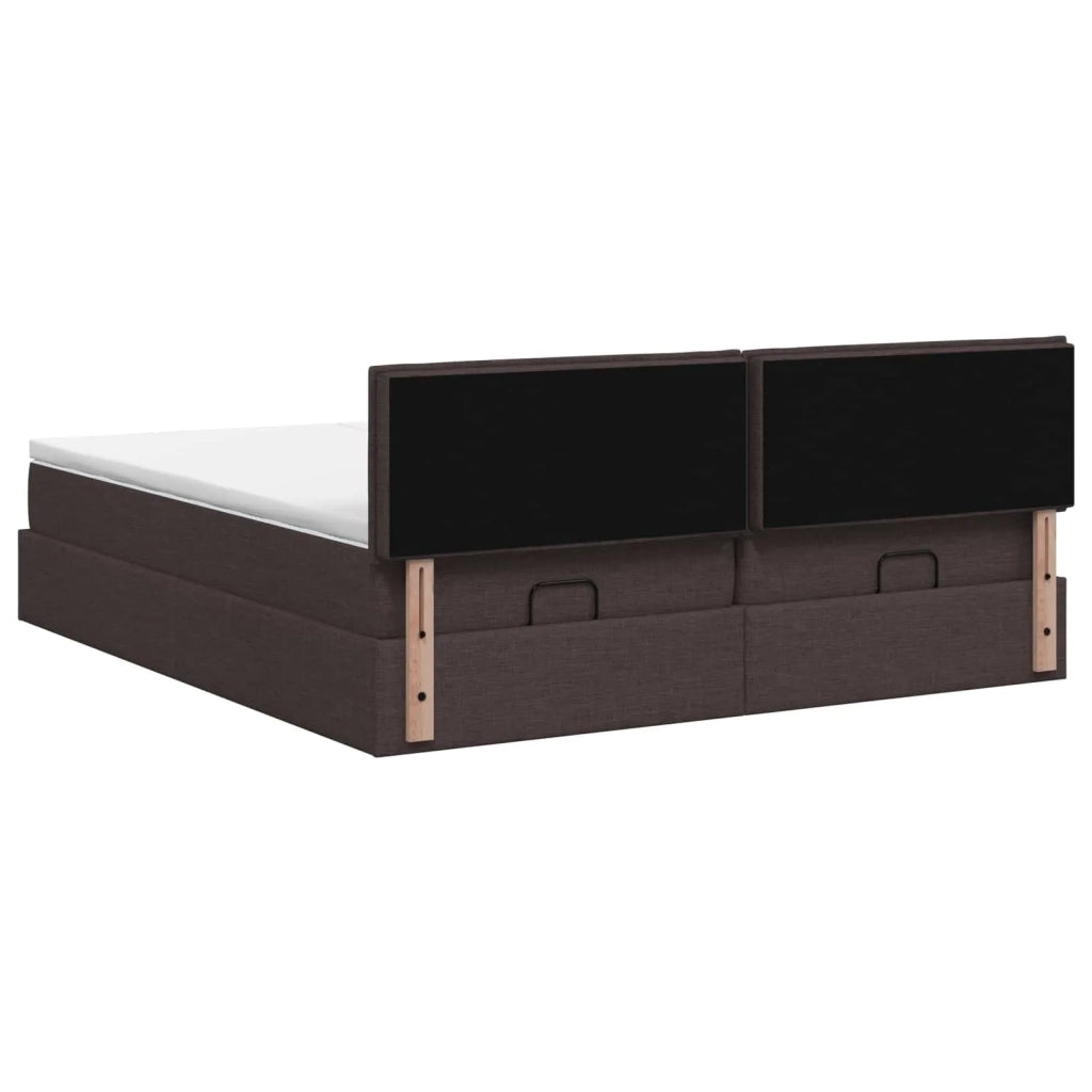 Letto Ottomano con Materasso e LED Marrone Scuro 200 x 200 cm 3457262